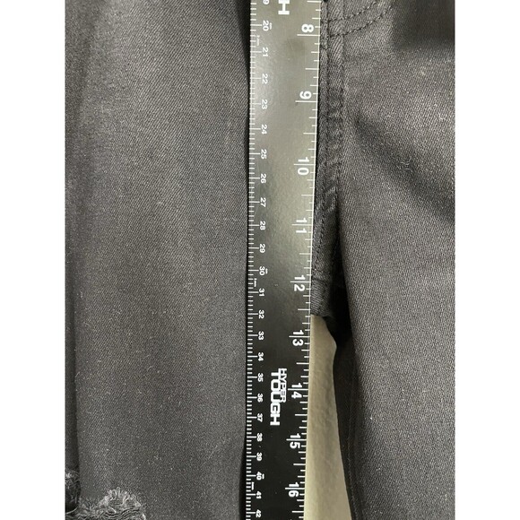 NWT ZENANA Women 31 Hi-Rise Stretch Jeans Distressed Cropped Raw Black Casual - Picture 14 of 16